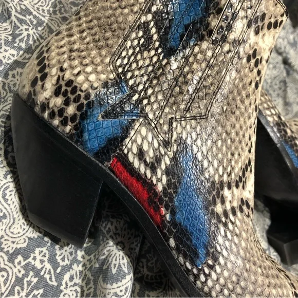 Golden Goose boots Sunset leather ankle snake skin bootie 37 6 6.5 - Picture 3 of 13